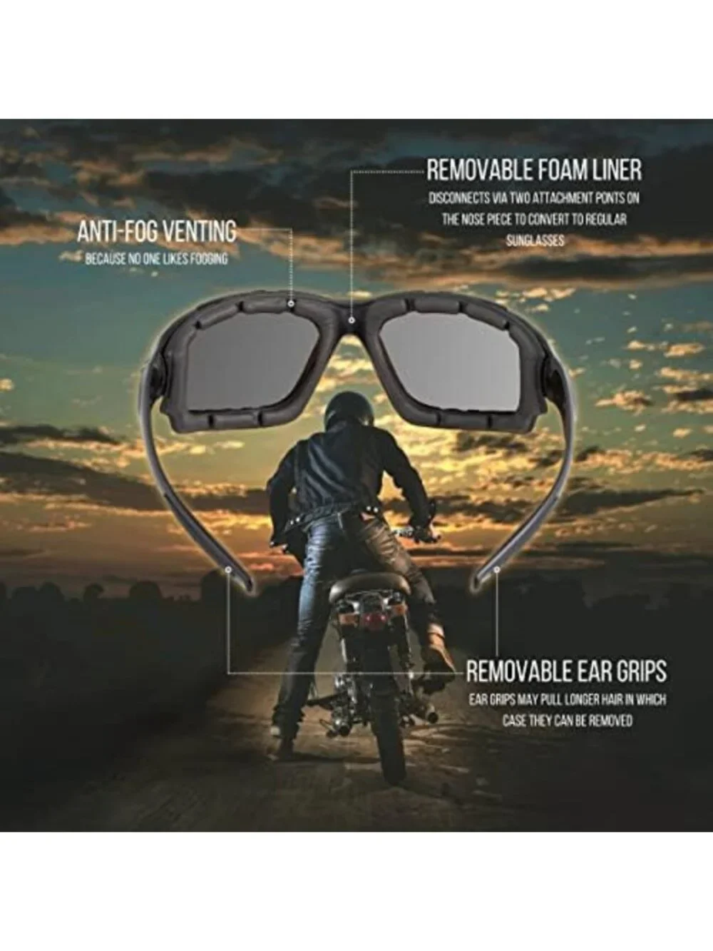 Stylish Motorcycle Riding Sunglasses | UV Protection, Anti-Fog, Lightweight